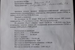 Акт ревизии финансово-хозяйственной деятельности СНТ «Мичуринец» за первое полугодие 2019 года